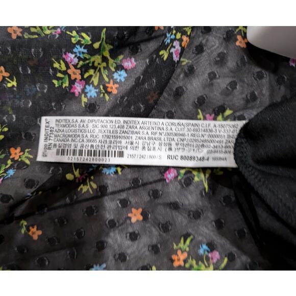 Zara Lace Floral/Black Maxi dress Size S - Picture 6 of 8